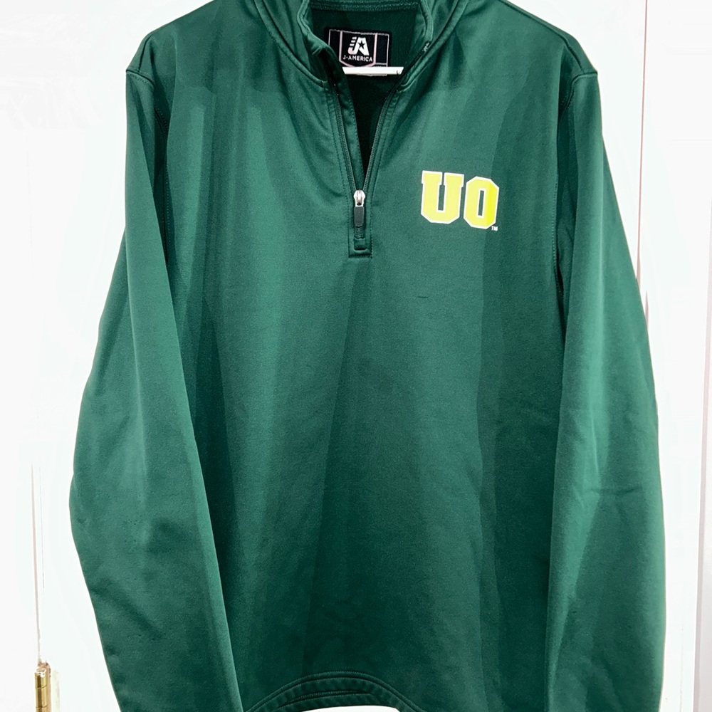 Oregon Ducks “UO” Green Quarter-Zip with Yellow Logo